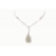 Collier Goutte Argent 999, Aigue-Marine et Topaze